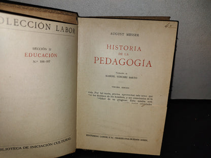 63- Historia De La Pedagogía - August Messer - 1935