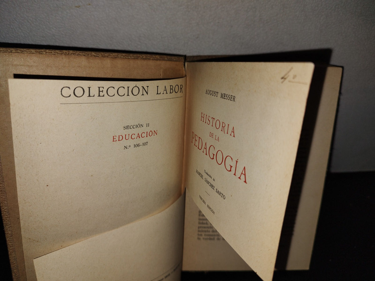 63- Historia De La Pedagogía - August Messer - 1935