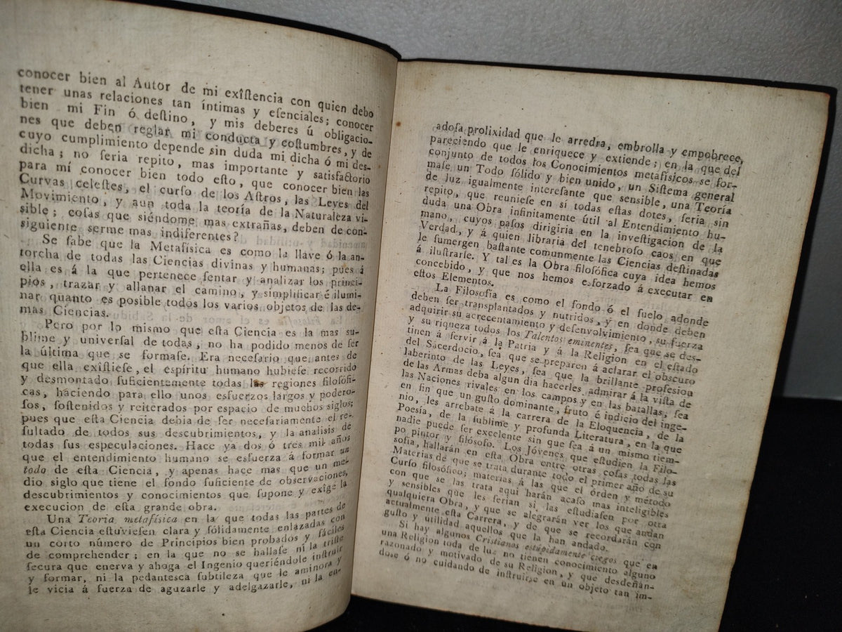 59- Elementos De Filosofía, Tomo III Elementos De Metafísica Sagrada Y Profana. Abate Paras Fanjas 1797