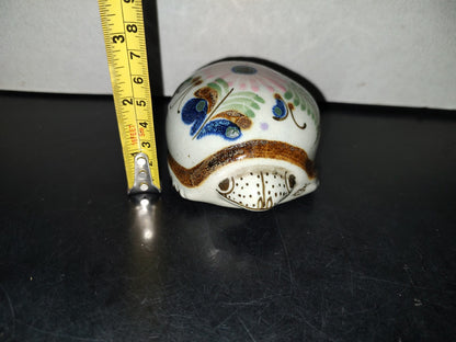 A5- Pieza De Cerámica Mexicana Decorada. Tortuga Con Cabeza Semiescondida - 80'S