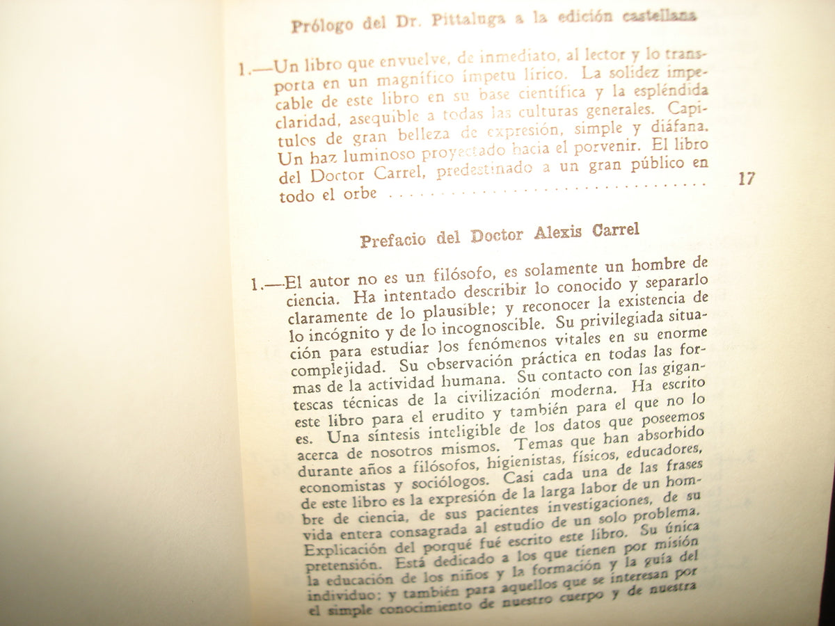 38- La Incógnita Del Hombre - Dr. Alexis Carrel - Editorial Época, S. A.