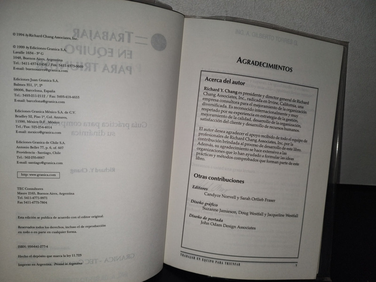 84- Trabajar En Equipo Ara Triunfar. Guía Práctica Para Comprender Su Dinámica - Richard Y. Chang