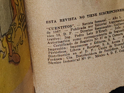 59- Antiguo Cómic: Cuentitos Con Cine. El Manto Real - No. 30 - 1967