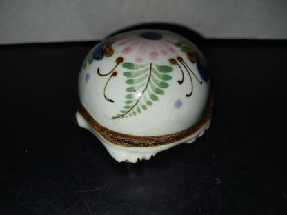 A5- Pieza De Cerámica Mexicana Decorada. Tortuga Con Cabeza Semiescondida - 80'S