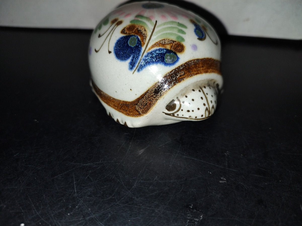 A5- Pieza De Cerámica Mexicana Decorada. Tortuga Con Cabeza Semiescondida - 80'S