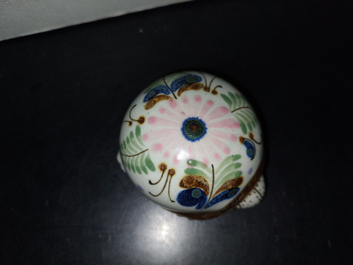 A5- Pieza De Cerámica Mexicana Decorada. Tortuga Con Cabeza Semiescondida - 80'S