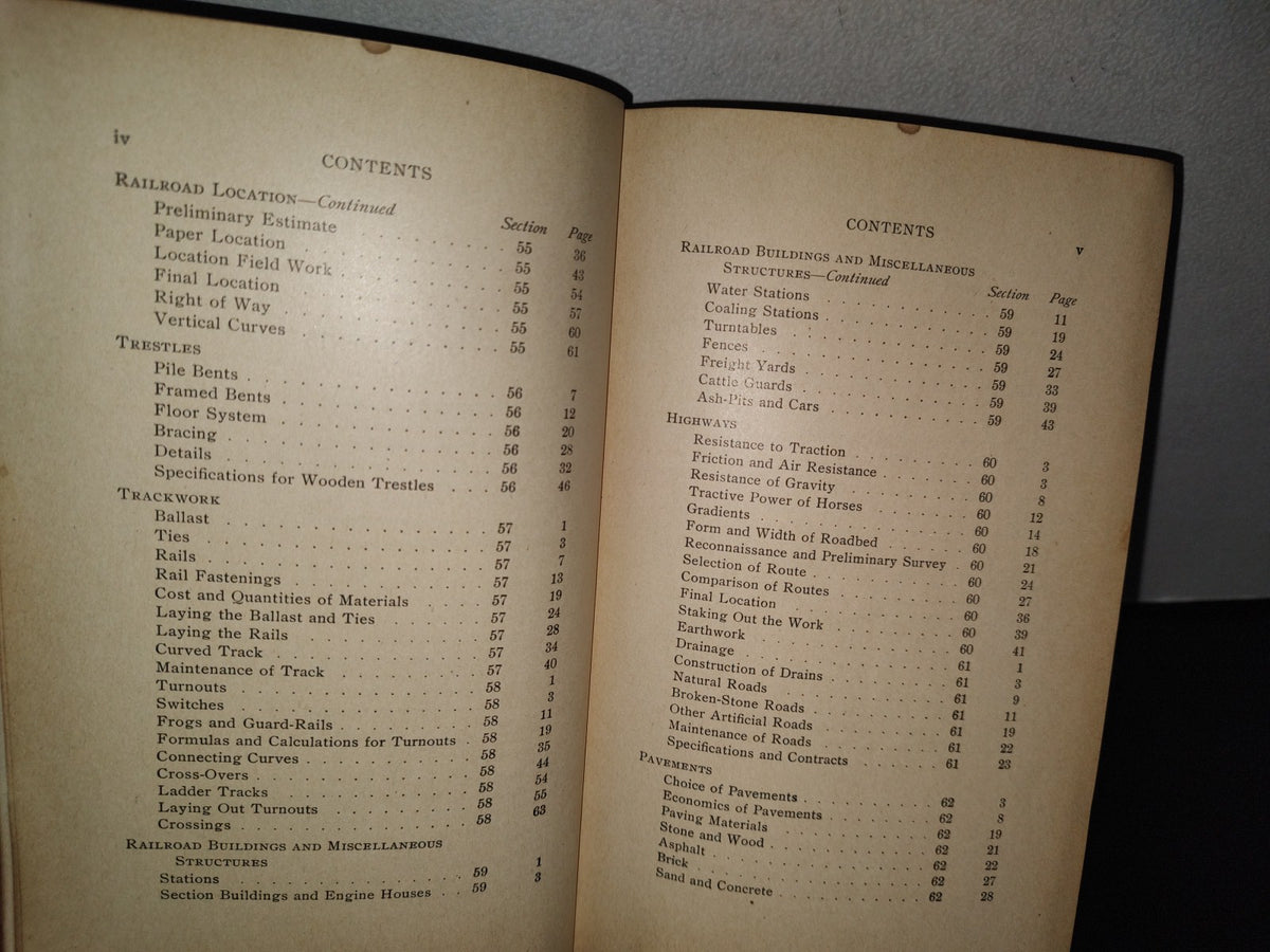 83- Construcción De Ferrocarriles. I. C. S. Reference Library. Raildroad Engineering Highways - 1908