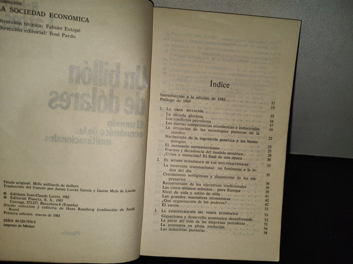 200- Un Billón De Dólares. El Mundo Económico De Las Multinacionales - Robert Lattès. Editorial Planeta, S. A., Primera Edición: Marzo De 1983