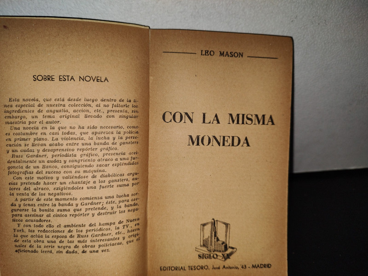 78- Con La Misma Moneda - Leo Mason - Editorial Tesoro - 1962