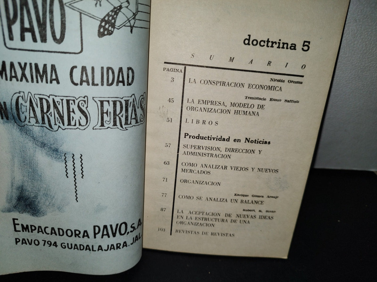 57- Antigua Revista Doctrina 5. La Empresa, Modelo De Organización Humana - 50'S - 60'S