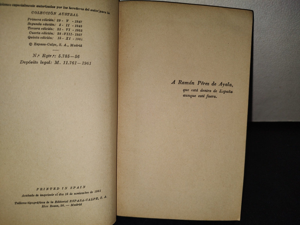 74- Españoles Fuera De España - Gregorio Marañón - Colección Austral. Espasa-Calpe, 1961
