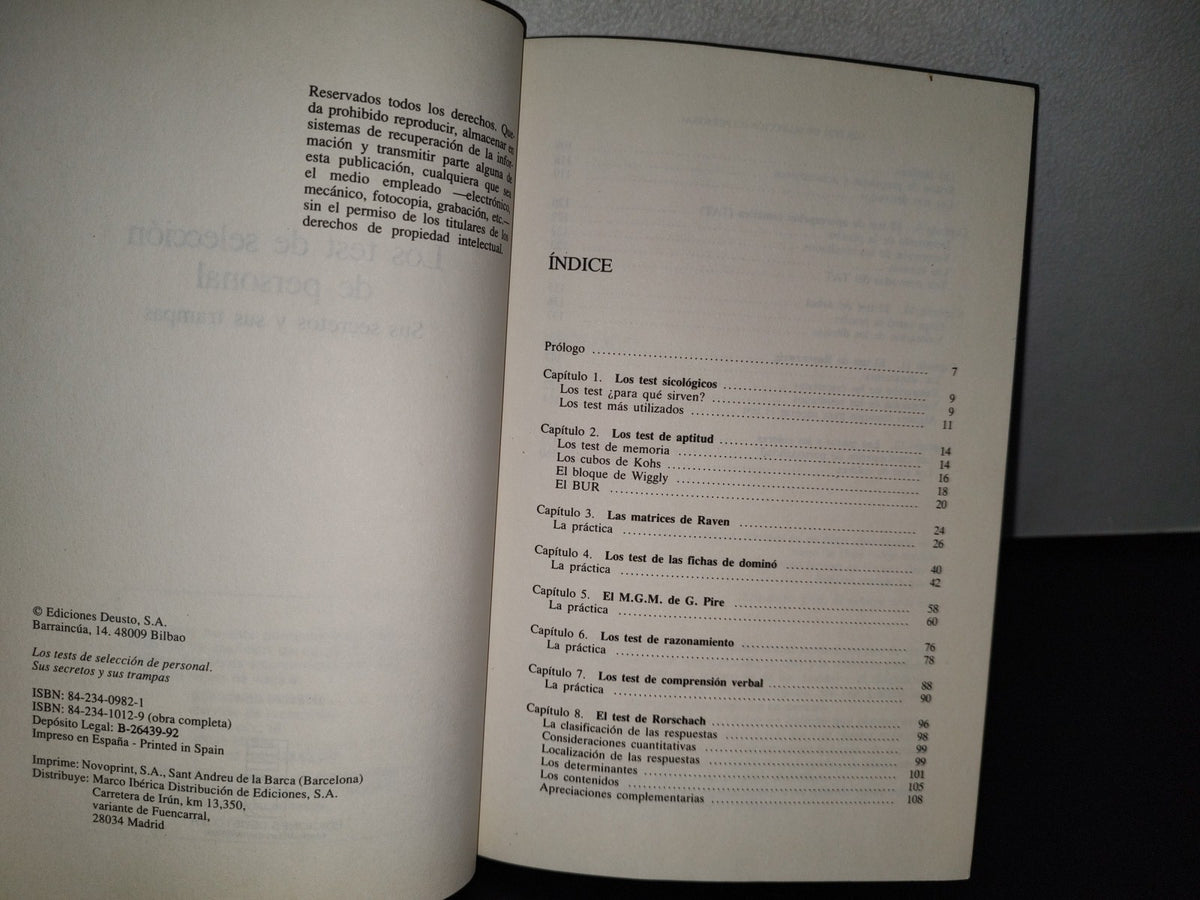 77- Biblioteca Deusto De Desarrollo Personal. Los Tests De Selección De Personal. Sus Secretos Y Sus Trampas - Ediciones Deusto