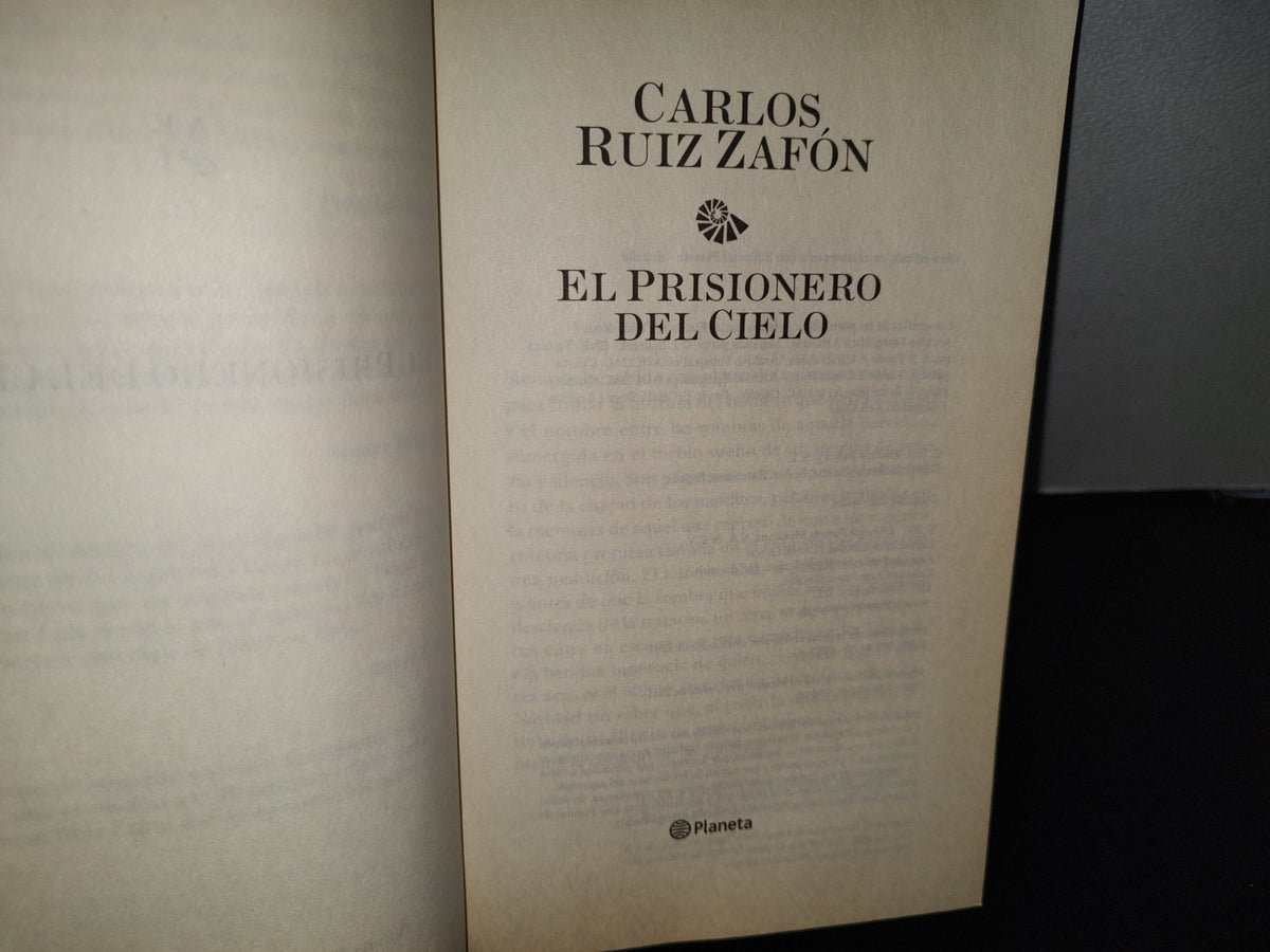 98- El Prisionero Del Cielo - Carlos Ruiz Zafón - Primera Edición 2011