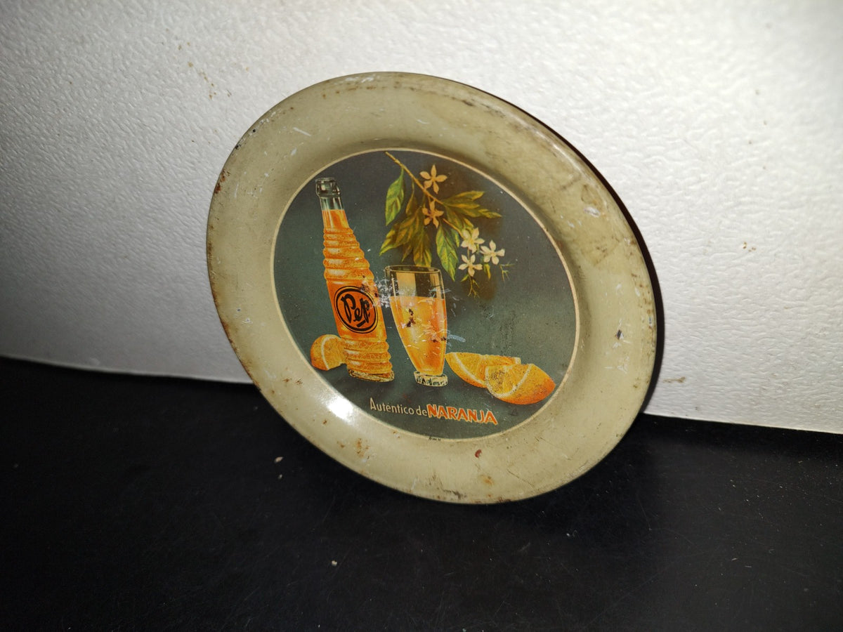 A5- Charola Vintage De Lámina. Soda: ”Pep, Auténtico De Naranja” - 60'S, 70'S