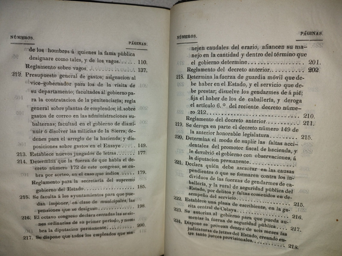 60- Decretos Expedidos Por El Octavo Congreso Constitucional Del Estado De Guanajuato, En Los Años De 1851 Y1852: Y Reglamentos Del Gobierno - Guanajuato, Impresor Por Felix Conejo Calle Del Ensaye Viejo, Número 3. - 1852