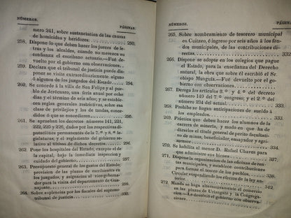 60- Decretos Expedidos Por El Octavo Congreso Constitucional Del Estado De Guanajuato, En Los Años De 1851 Y1852: Y Reglamentos Del Gobierno - Guanajuato, Impresor Por Felix Conejo Calle Del Ensaye Viejo, Número 3. - 1852