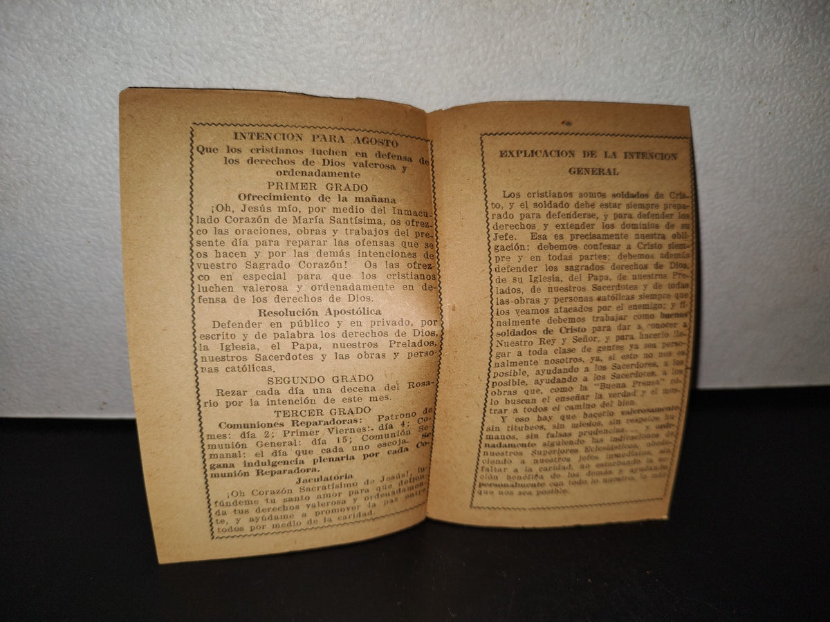 A10C1-2- Antigua Hoja De Oración. Nuestra Señora De Los Ángeles - 1919