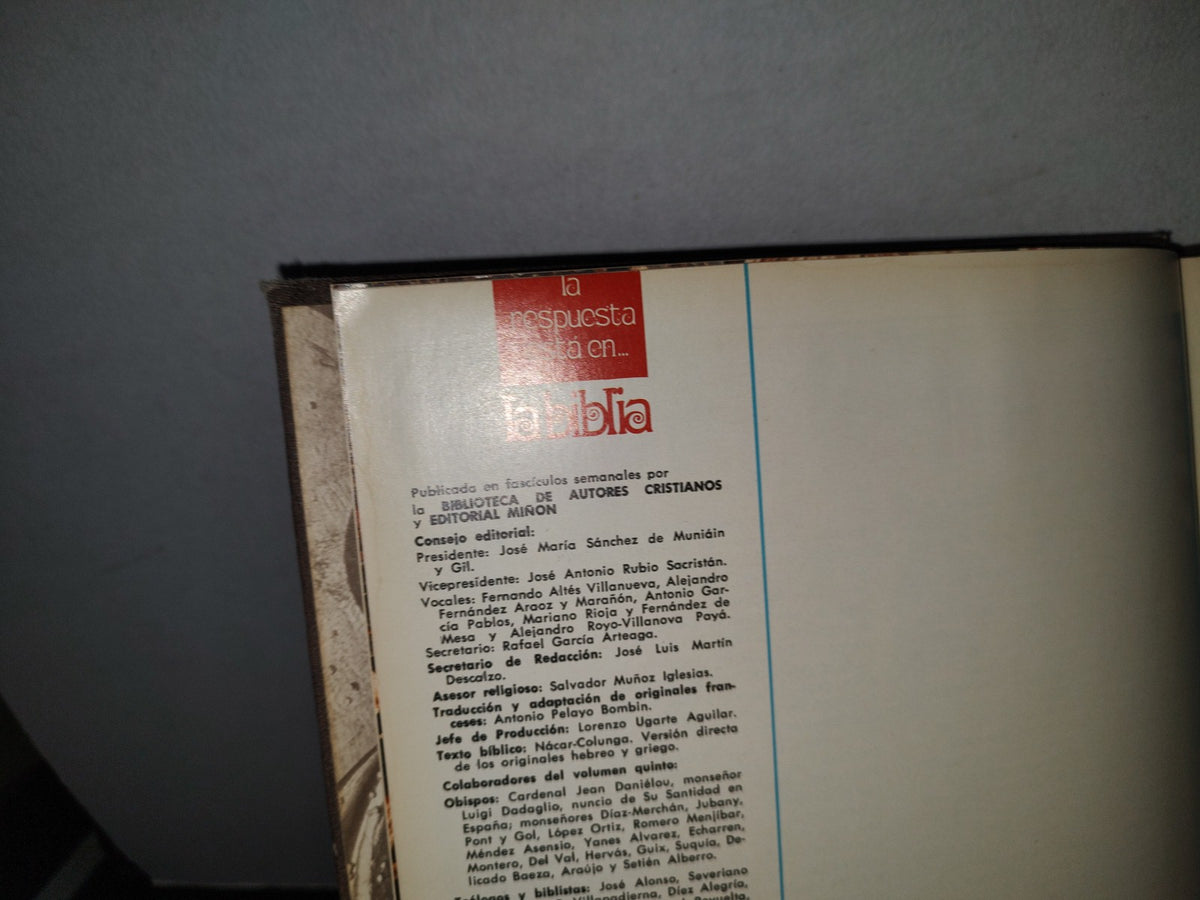 192- La Respuesta Está En La Biblia. Tomo V - Bac Miñón - 1970