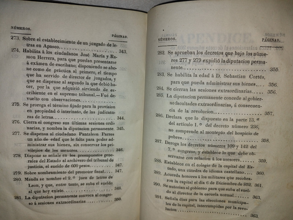 60- Decretos Expedidos Por El Octavo Congreso Constitucional Del Estado De Guanajuato, En Los Años De 1851 Y1852: Y Reglamentos Del Gobierno - Guanajuato, Impresor Por Felix Conejo Calle Del Ensaye Viejo, Número 3. - 1852