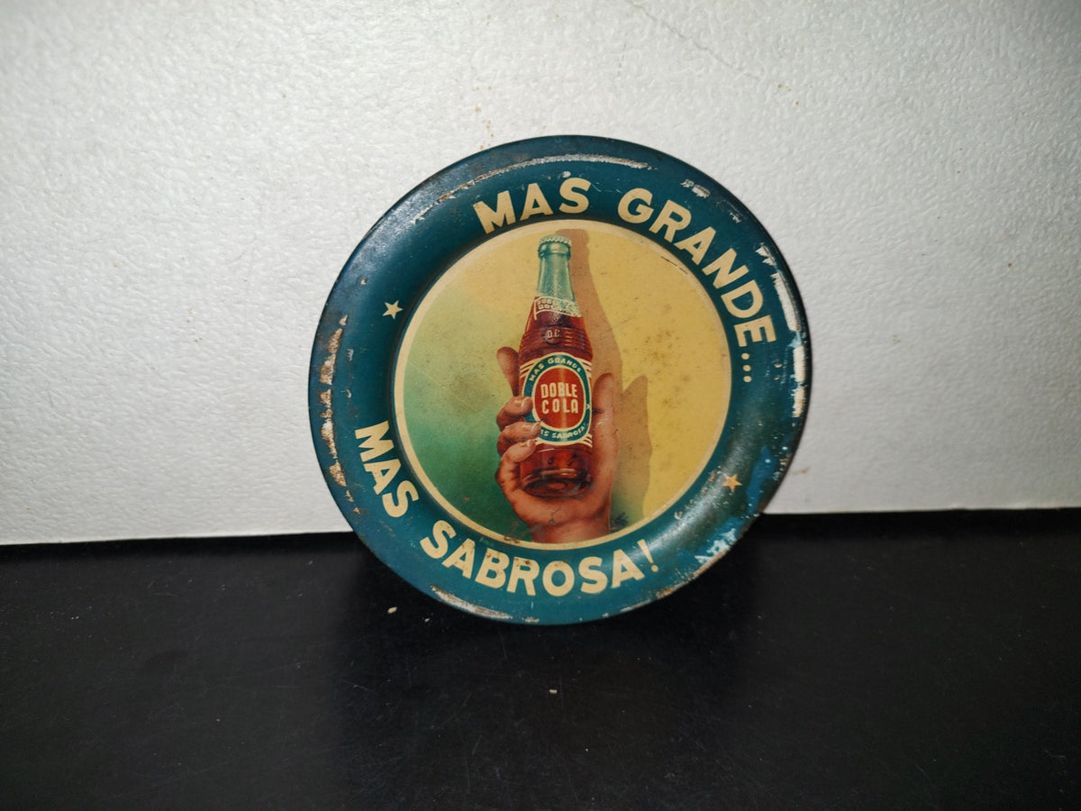 A5- Charola Vintage De Lámina: ”Doble Cola. Más Grande, Más Sabor” - 60'S, 70'S
