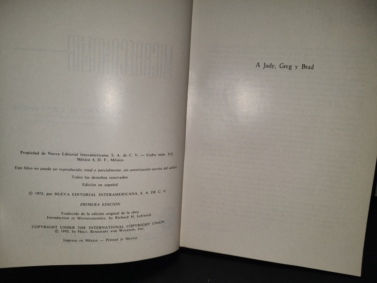 151- Microeconomía - Richard H. Leftwich - Nueva Editorial Interamericana - Primera Edición 1972