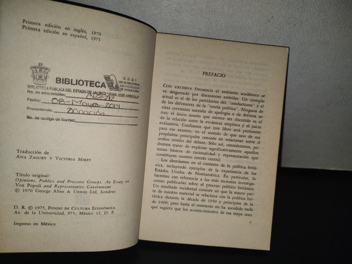 93- Opiniones, Públicos Y Grupos De Presión. Graeme C. Moodie Y Gerald Studdert-Kennedy 1A. Ed. 1975