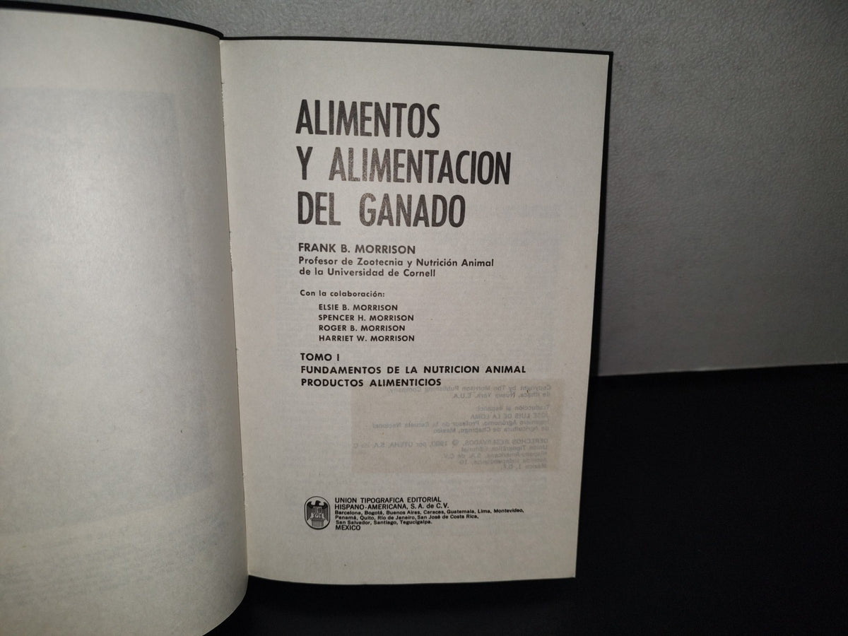 114- Alimentos Y Alimentación Del Ganado - Frank B. Morrison - Uteha - 1980