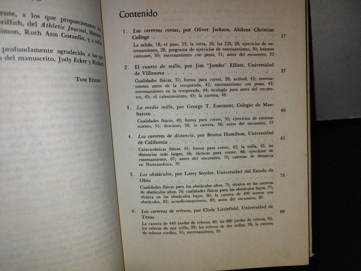 63- Pista Y Campo De Campeonato. Recopilado Por Tom Ecker. Primera Edición 1969