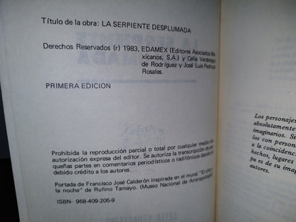 48- La Serpiente Desplumada - Celia Verastegui, José Luis Pedroza Rosales - Primera Edición 1983