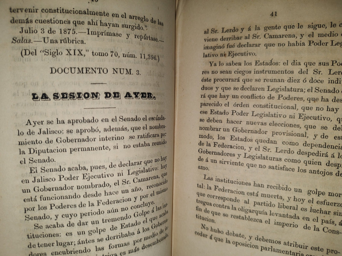 92- Colección De Artículos Y Documentos Relativos A Los Atentados Cometidos En Jalisco Tomo 2 - Sebastián Lerdo De Tejada, Guadalajara, 1877