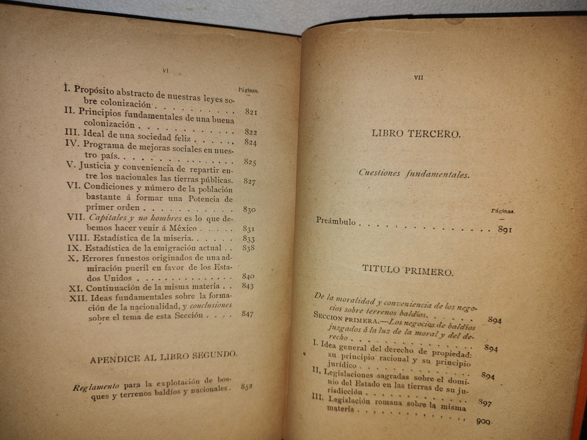 63- Legislación Y Jurisprudencia Sobre Los Terrenos Baldíos - Wistano Luis Orozco - Tomo II - México. Imp. De EL TIEMPO, Cerca De Santo Domingo Número 4 - 1895
