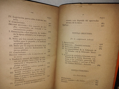 63- Legislación Y Jurisprudencia Sobre Los Terrenos Baldíos - Wistano Luis Orozco - Tomo II - México. Imp. De EL TIEMPO, Cerca De Santo Domingo Número 4 - 1895