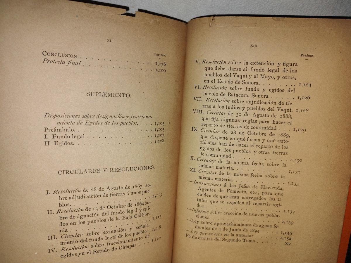 63- Legislación Y Jurisprudencia Sobre Los Terrenos Baldíos - Wistano Luis Orozco - Tomo II - México. Imp. De EL TIEMPO, Cerca De Santo Domingo Número 4 - 1895