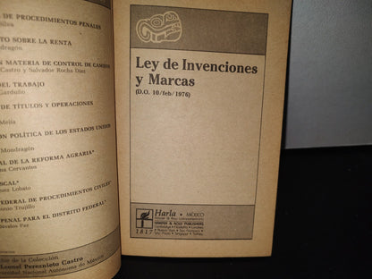 84- Ley De Invenciones Y Marcas - Colección Leyes Mexicanas - 1988 Harla S. A. De C. V.