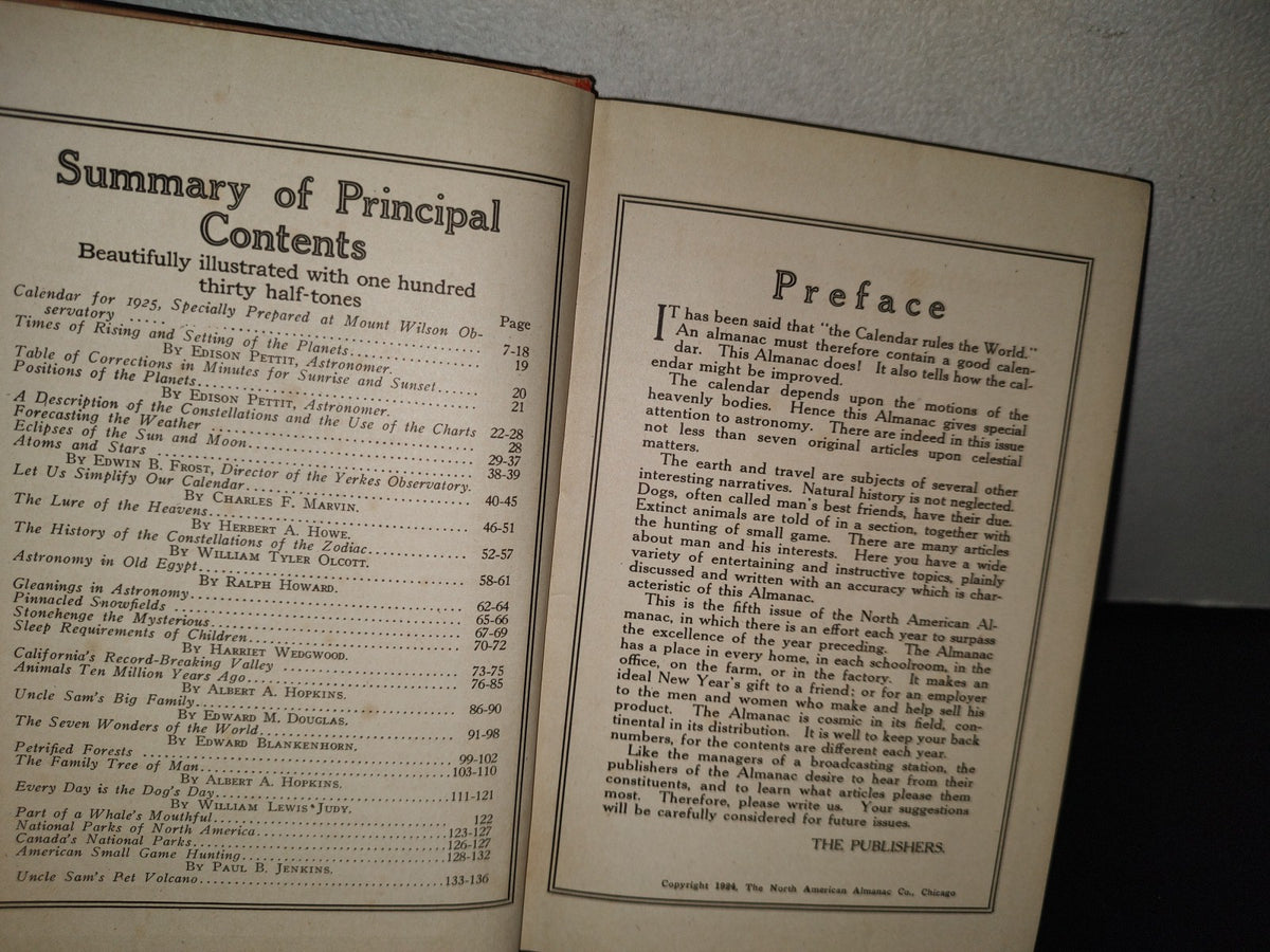98- The North American Almanac 1925. Chicago Ill., U.S.A.