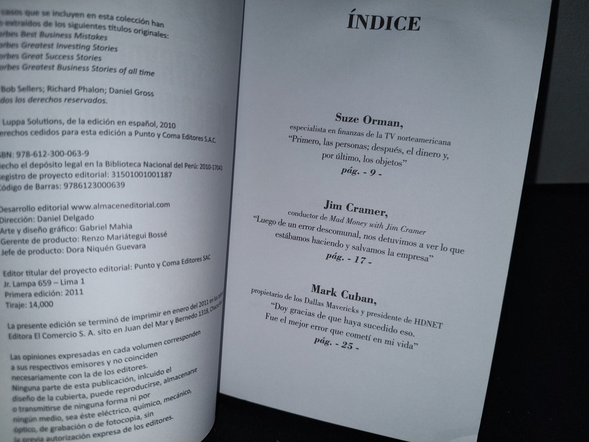 58- Colección Grandes Lecciones De Negocios. Forbes, Grandes Personalidades. Cuando El Negocio Es Uno Mismo - Suze Orman, Mark Cuban, Arianna Huffington Y Otros - Primera Edición 2011
