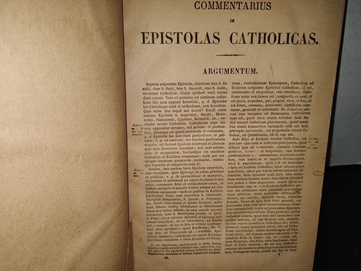 59- Latín. Commentaria In Scripturam Sacram. Tomus Vigesimus - R. P. Cornelii A. Lapide - 1891