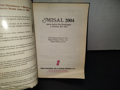 219- Misal 2004. Para Todos Los Domingos Y Fiestas Del Año - Obra Nacional De La Buena Prensa