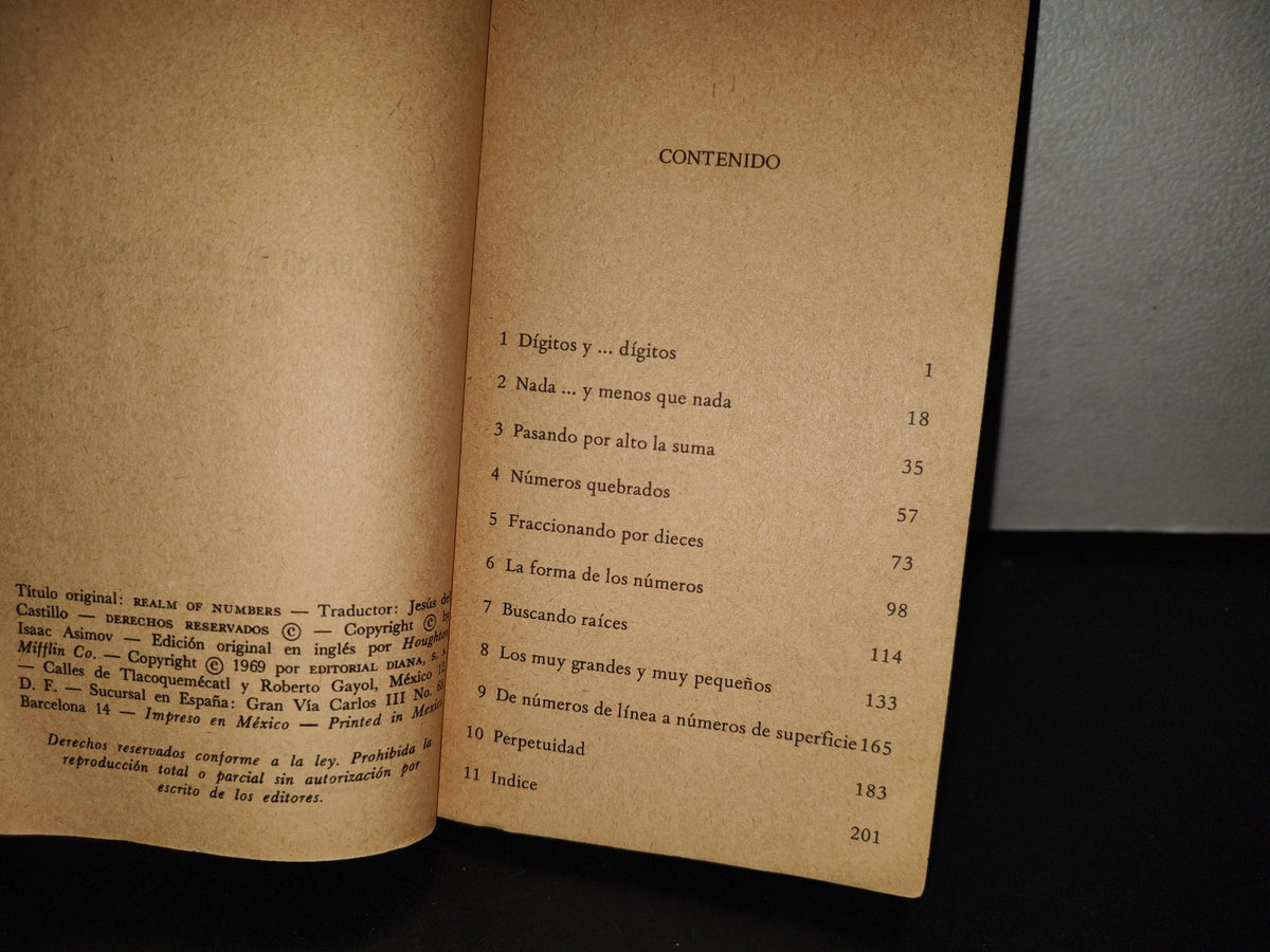 139- El Reino De Los Números - Isaac Asimov. Editorial Diana, Primera Edición 1969