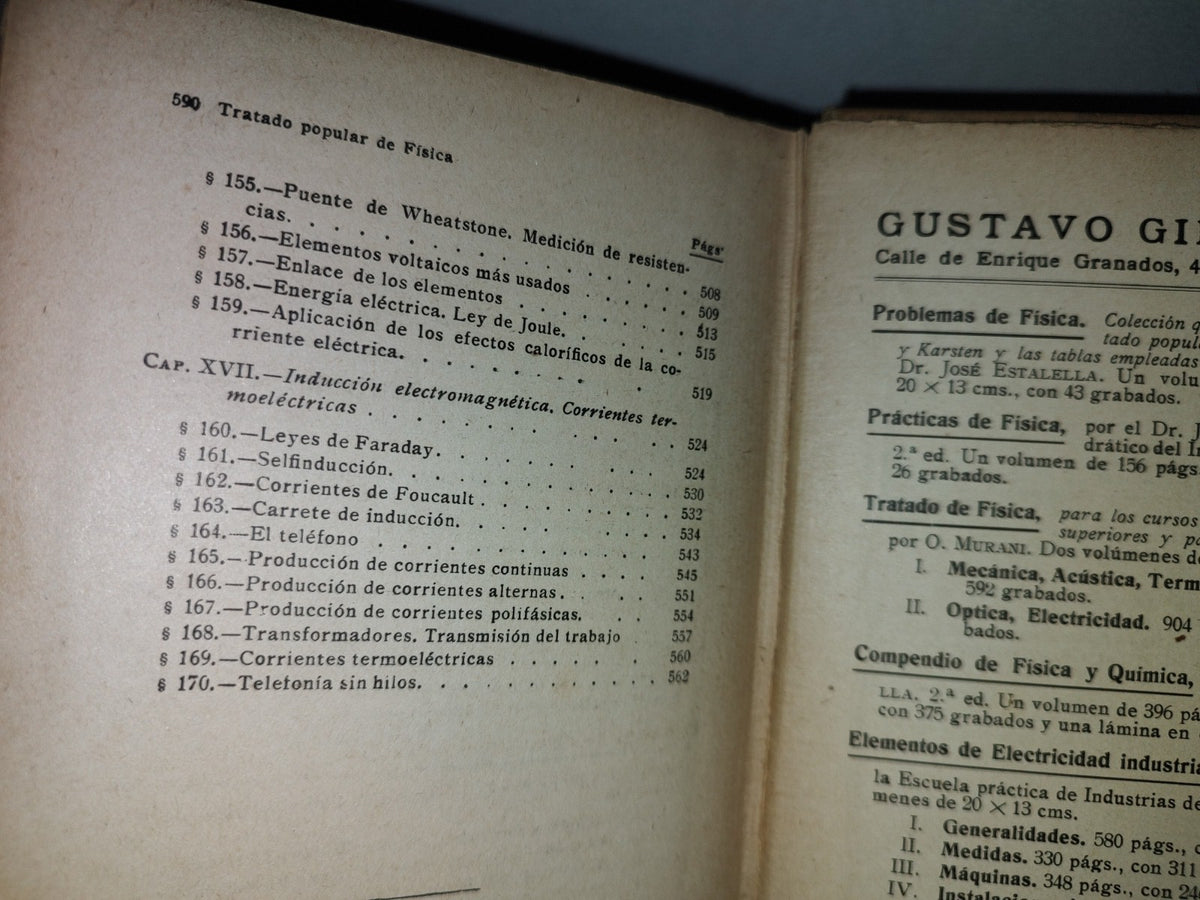 63- Tratado Popular De Física - Kleiber Karsten. Ustavo Gili Editor - 1931