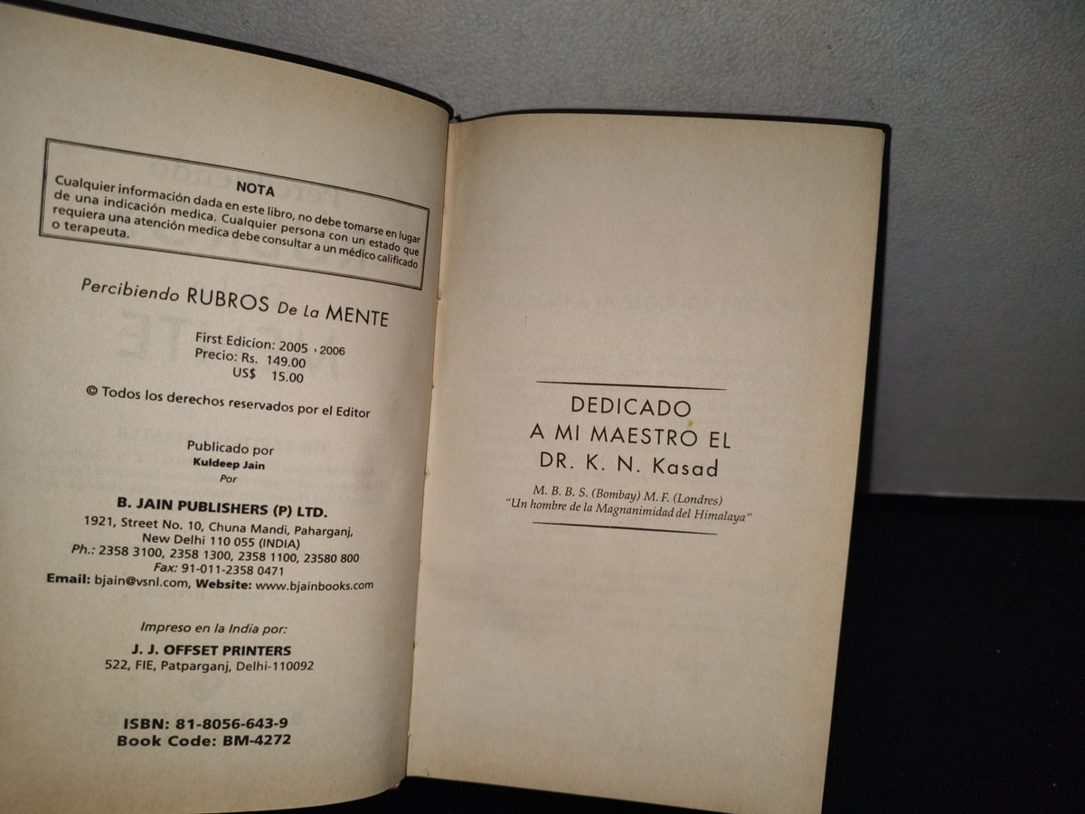 151- Percibiendo Rubros De La Mente - Dr. Farokh J. Master - B. Jain Publishers, Nueva Delhi - 2006