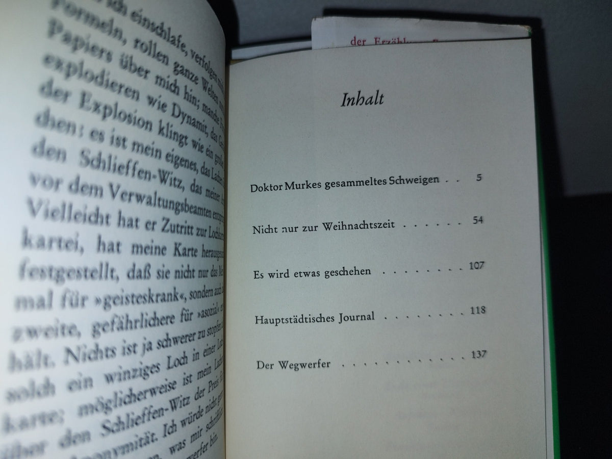 128- Alemán. Doktor Murkes Gesammeltes Schweigen - Heinrich Böll - 1972