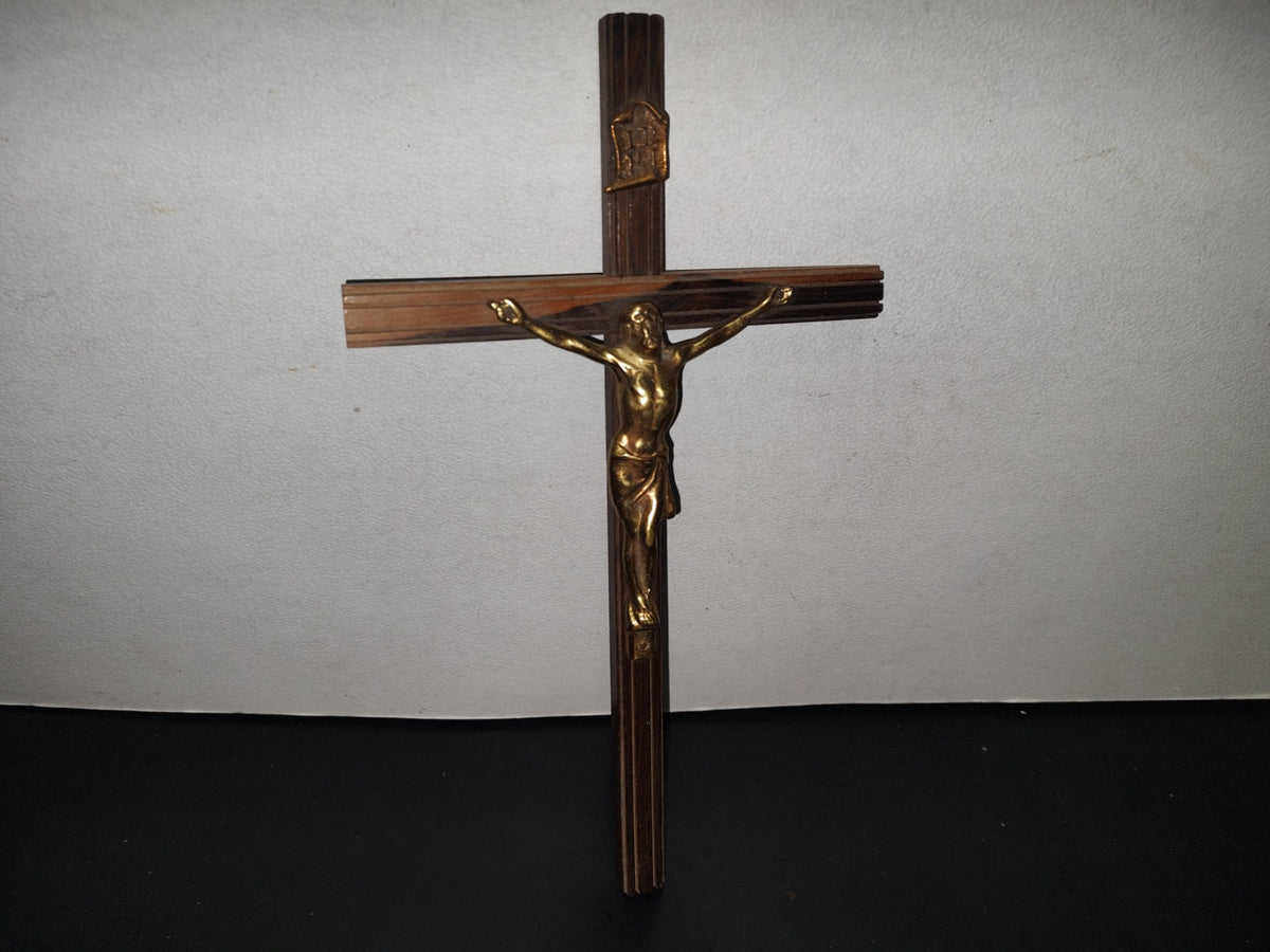 A3- Antiguo Crucifijo Grande De Bronce - 60'S - 70'S