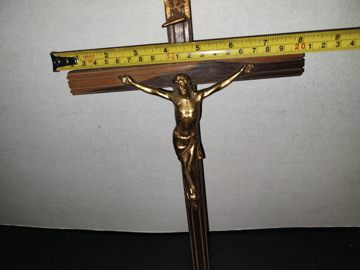 A3- Antiguo Crucifijo Grande De Bronce - 60'S - 70'S