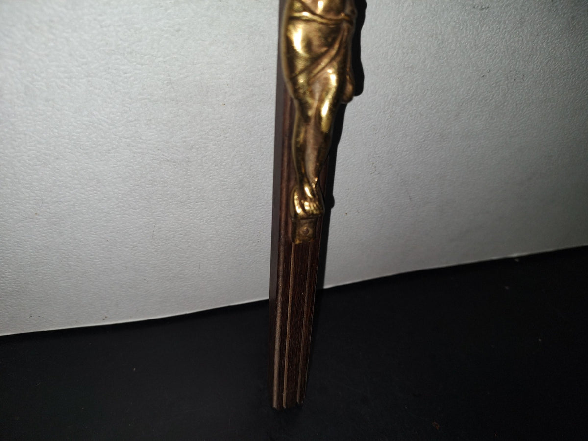 A3- Antiguo Crucifijo Grande De Bronce - 60'S - 70'S