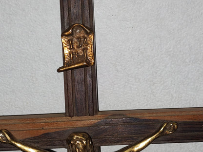 A3- Antiguo Crucifijo Grande De Bronce - 60'S - 70'S