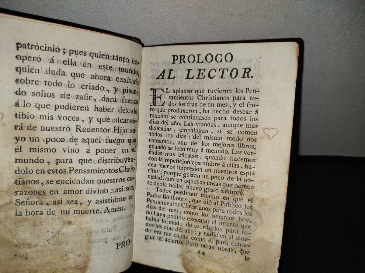 59- Pensamientos O Reflexiones Christianas Para Todos Los Días Del Año, T. I Francisco Nepueu - 1779