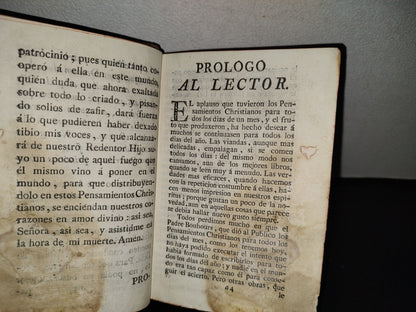 59- Pensamientos O Reflexiones Christianas Para Todos Los Días Del Año, T. I Francisco Nepueu - 1779