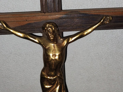 A3- Antiguo Crucifijo Grande De Bronce - 60'S - 70'S
