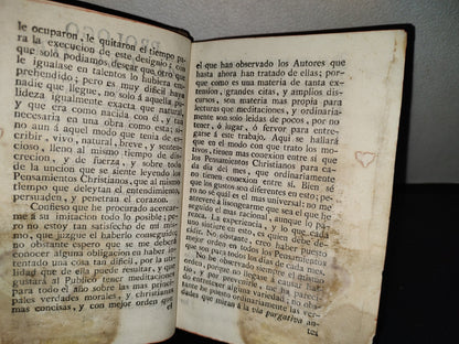 59- Pensamientos O Reflexiones Christianas Para Todos Los Días Del Año, T. I Francisco Nepueu - 1779